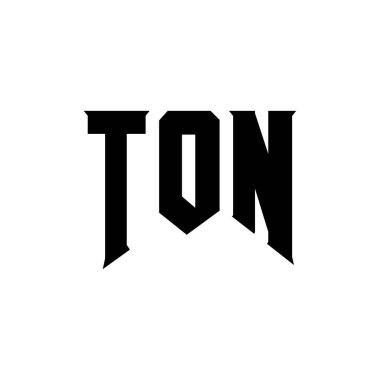 Teknoloji şirketi için TON harf logosu tasarımı. TON logo tasarımı siyah ve beyaz renk kombinasyonu. Ton logosu, ton vektörü, ton tasarımı, ton simgesi, ton alfabesi. TON tipografi logosu tasarımı