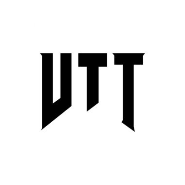 Teknoloji şirketi için VTT mektup logosu tasarımı. VTT logo tasarımı siyah ve beyaz renk kombinasyonu. VTT logosu, VTT vektörü, VTT tasarımı, VTT simgesi, VTT alfabesi. VTT tipografi logosu tasarımı