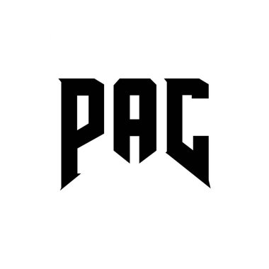 Teknoloji şirketi için PAC mektup logosu tasarımı. PAC logo tasarımı siyah ve beyaz renk kombinasyonu. PAC logosu, PAC vektörü, PAC tasarımı, PAC simgesi, PAC alfabesi. PAC tipografi logosu tasarımı