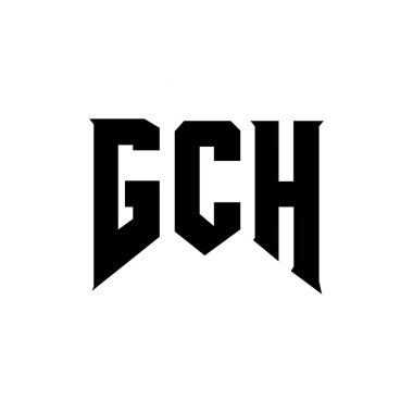 Teknoloji şirketi için GCH harf logosu tasarımı. GCH logo tasarımı siyah ve beyaz renk kombinasyonu. GCH logosu, GCH vektörü, GCH tasarımı, GCH simgesi, GCH alfabesi. GCH tipografi logosu tasarımı