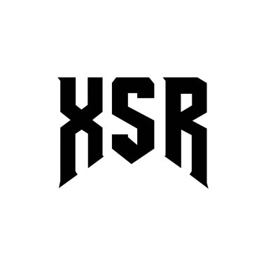 Teknoloji şirketi için XSR harf logosu tasarımı. XSR logo tasarımı siyah ve beyaz renk kombinasyonu. XSR logosu, XSR vektörü, XSR dizaynı, XSR simgesi, XSR alfabesi. XSR tipografi logosu tasarımı