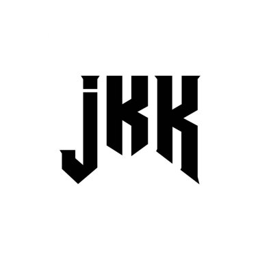 Teknoloji şirketi için JKK mektup logosu tasarımı. JKK logo tasarımı siyah ve beyaz renk kombinasyonu. JKK logosu, JKK vektörü, JKK tasarımı, JKK simgesi, JKK alfabesi. JKK tipografi logosu tasarımı