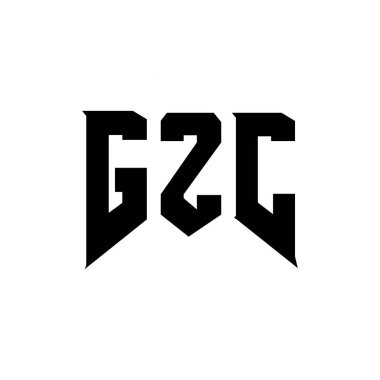 Teknoloji şirketi için GZC harf logosu tasarımı. GZC logo tasarımı siyah ve beyaz renk kombinasyonu. GZC logosu, GZC vektörü, GZC tasarımı, GZC simgesi, GZC alfabesi. GZC tipografi logosu tasarımı