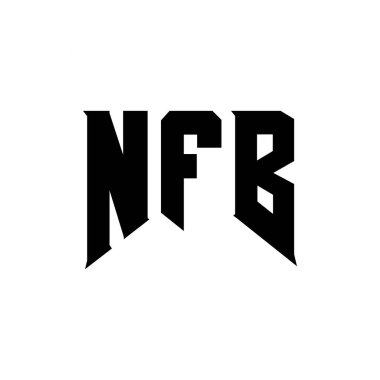 Teknoloji şirketi için NFB mektup logosu tasarımı. NFB logo tasarımı siyah ve beyaz renk kombinasyonu. NFB logosu, NFB vektörü, NFB tasarımı, NFB simgesi, NFB alfabesi. NFB tipografi logosu tasarımı
