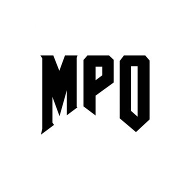 Teknoloji şirketi için MPO mektup logosu tasarımı. MPO logo tasarımı siyah ve beyaz renk kombinasyonu. MPO logosu, MPO vektörü, MPO tasarımı, MPO simgesi, MPO alfabesi. MPO tipografi logosu tasarımı