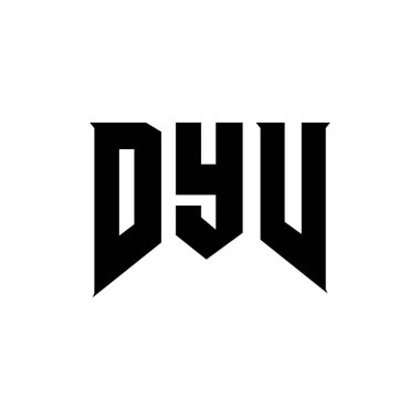 Teknoloji şirketi için DYV mektup logosu tasarımı. DYV logo tasarımı siyah ve beyaz renk kombinasyonu. DYV logosu, DYV vektörü, DYV tasarımı, DYV simgesi, DYV alfabesi. DYV tipografi logosu tasarımı