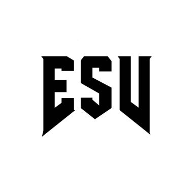Teknoloji şirketi için ESV mektup logosu tasarımı. ESV logosu siyah-beyaz renk kombinasyonu tasarladı. ESV logosu, ESV vektörü, ESV tasarımı, ESV simgesi, ESV alfabesi. ESV tipografi logosu tasarımı