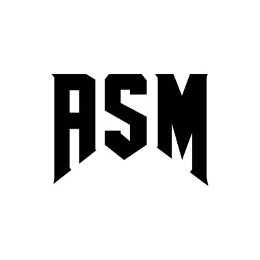 Teknoloji şirketi için ASM mektup logosu tasarımı. ASM logo tasarımı siyah-beyaz renk kombinasyonu. ASM logosu, ASM vektörü, ASM tasarımı, ASM simgesi, ASM alfabesi. ASM tipografi logosu tasarımı.