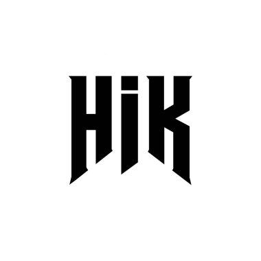 Teknoloji şirketi için HIK mektup logosu tasarımı. HIK logo tasarımı siyah-beyaz renk kombinasyonu. HIK logosu, HIK vektörü, HIK tasarımı, HIK simgesi, HIK alfabesi. HIK tipografi logosu tasarımı
