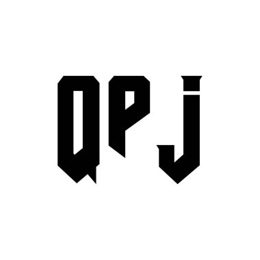 Teknoloji şirketi için QPJ harf logosu tasarımı. QPJ logo tasarımı siyah ve beyaz renk kombinasyonu. QPJ logosu, QPJ vektörü, QPJ tasarımı, QPJ simgesi, QPJ alfabesi. QPJ tipografi logosu tasarımı