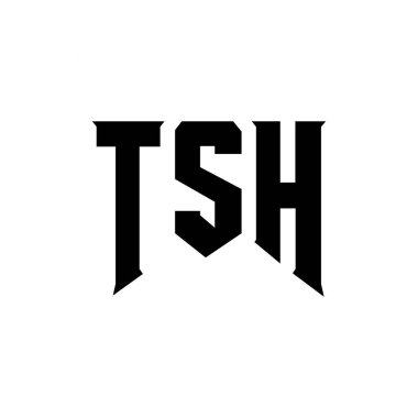 Teknoloji şirketi için TSH mektup logosu tasarımı. TSH logosu siyah ve beyaz renk kombinasyonu tasarladı. TSH logosu, TSH vektörü, TSH dizaynı, TSH simgesi, TSH alfabesi. TSH tipografi logosu tasarımı