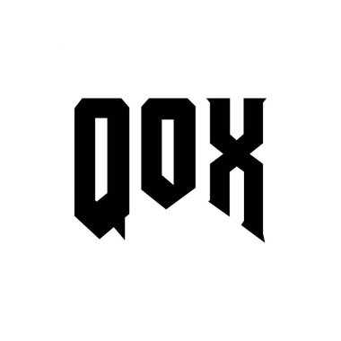 Teknoloji şirketi için QOX harf logosu tasarımı. QOX logo tasarımı siyah ve beyaz renk kombinasyonu. QOX logosu, QOX vektörü, QOX tasarımı, QOX simgesi, QOX alfabesi. QOX tipografi logosu tasarımı