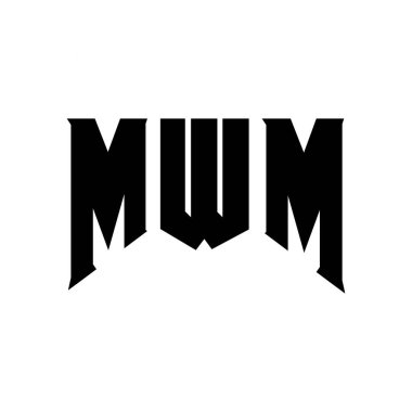 Teknoloji şirketi için MWM mektup logosu tasarımı. MWM logo tasarımı siyah ve beyaz renk kombinasyonu. MWM logosu, MWM vektörü, MWM tasarımı, MWM simgesi, MWM alfabesi. MWM tipografi logosu tasarımı