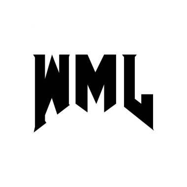 Teknoloji şirketi için WML mektup logosu tasarımı. WML logo tasarımı siyah ve beyaz renk kombinasyonu. WML logosu, WML vektörü, WML tasarımı, WML simgesi, WML alfabesi. WML tipografi logosu tasarımı