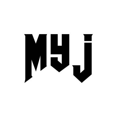 Teknoloji şirketi için MYJ mektup logosu tasarımı. MYJ logo tasarımı siyah ve beyaz renk kombinasyonu. MYJ logosu, MYJ vektörü, MYJ tasarımı, MYJ simgesi, MYJ alfabesi. MYJ tipografi logosu tasarımı