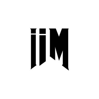 Teknoloji şirketi için IIM mektup logosu tasarımı. IIM logo tasarımı siyah ve beyaz renk kombinasyonu. IIM logosu, IIM vektörü, IIM tasarımı, IIM simgesi, IIM alfabesi. IIM tipografi logosu tasarımı