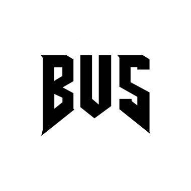 BUS letter logo design for technology company. BUS logo design black and white color combination. BUS logo, BUS vector, BUS design, BUS icon, BUS alphabet. BUS typography logo design. clipart