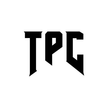 Teknoloji şirketi için TPC mektup logosu tasarımı. TPC logo tasarımı siyah ve beyaz renk kombinasyonu. TPC logosu, TPC vektörü, TPC tasarımı, TPC simgesi, TPC alfabesi. TPC tipografi logosu tasarımı