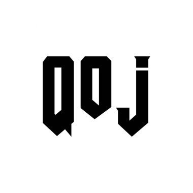 QOJ teknoloji şirketi için harf logosu tasarımı. QOJ logo tasarımı siyah ve beyaz renk kombinasyonu. QOJ logosu, QOJ vektörü, QOJ tasarımı, QOJ simgesi, QOJ alfabesi. QOJ tipografi logosu tasarımı