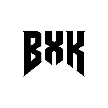 Teknoloji şirketi için BXK mektup logosu tasarımı. BXK logo tasarımı siyah ve beyaz renk kombinasyonu. BXK logosu, BXK vektörü, BXK tasarımı, BXK simgesi, BXK alfabesi. BXK tipografi logosu tasarımı.