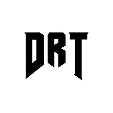 DRT letter logo design for technology company. DRT logo design black and white color combination. DRT logo, DRT vector, DRT design, DRT icon, DRT alphabet. DRT typography logo design clipart