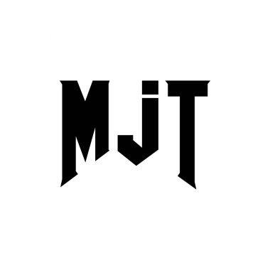 Teknoloji şirketi için MJT mektup logosu tasarımı. MJT logo tasarımı siyah ve beyaz renk kombinasyonu. MJT logosu, MJT vektörü, MJT tasarımı, MJT simgesi, MJT alfabesi. MJT tipografi logosu tasarımı