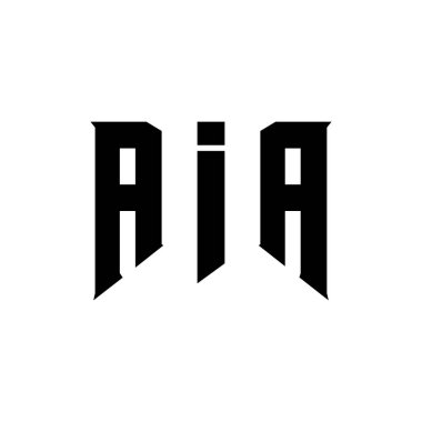 Teknoloji şirketi için AIA mektup logosu tasarımı. AIA logo tasarımı siyah-beyaz renk kombinasyonu. AIA logosu, AIA vektörü, AIA dizaynı, AIA simgesi, AIA alfabesi. AIA tipografi logosu tasarımı.