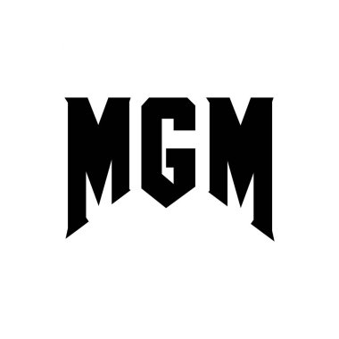 Teknoloji şirketi için MGM mektup logosu tasarımı. MGM logo tasarımı siyah ve beyaz renk kombinasyonu. MGM logosu, MGM vektörü, MGM tasarımı, MGM simgesi, MGM alfabesi. MGM tipografi logosu tasarımı