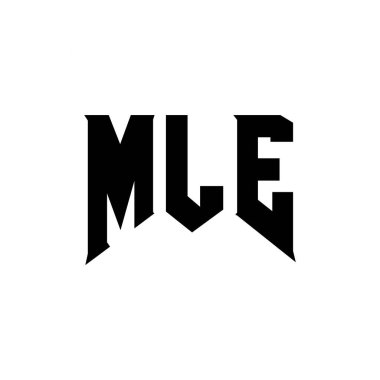 Teknoloji şirketi için MLE harf logosu tasarımı. MLE logo tasarımı siyah ve beyaz renk kombinasyonu. MLE logosu, MLE vektörü, MLE tasarımı, MLE simgesi, MLE alfabesi. MLE tipografi logosu tasarımı