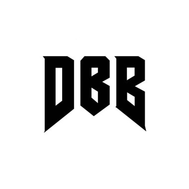 Teknoloji şirketi için DBB harf logosu tasarımı. DBB logo tasarımı siyah ve beyaz renk kombinasyonu. DBB logosu, DBB vektörü, DBB tasarımı, DBB simgesi, DBB alfabesi. DBB tipografi logosu tasarımı