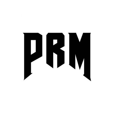 PRM letter logo design for technology company. PRM logo design black and white color combination. PRM logo, PRM vector, PRM design, PRM icon, PRM alphabet. PRM typography logo design clipart