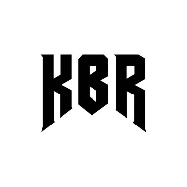 KBR letter logo design for technology company. KBR logo design black and white color combination. KBR logo, KBR vector, KBR design, KBR icon, KBR alphabet. KBR typography logo design clipart