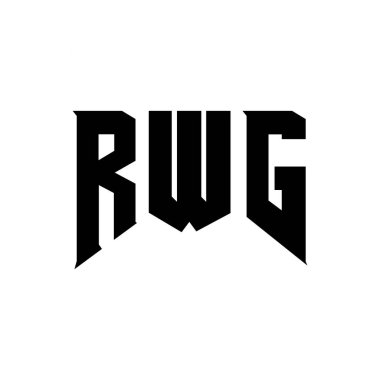 Teknoloji şirketi için RWG harf logosu tasarımı. RWG logo tasarımı siyah beyaz renk kombinasyonu. RWG logosu, RWG vektörü, RWG tasarımı, RWG simgesi, RWG alfabesi. RWG tipografi logosu tasarımı