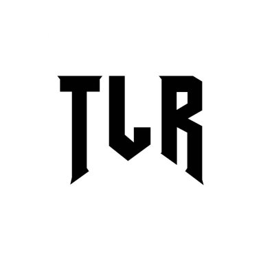 Teknoloji şirketi için TLR harf logosu tasarımı. TLR logo tasarımı siyah ve beyaz renk kombinasyonu. TLR logosu, TLR vektörü, TLR tasarımı, TLR simgesi, TLR alfabesi. TLR tipografi logosu tasarımı