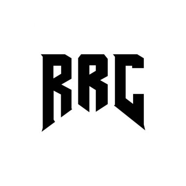 Teknoloji şirketi için RRRC mektup logosu tasarımı. RRC logo tasarımı siyah-beyaz renk kombinasyonu. RRC logosu, RRC vektörü, RRC dizaynı, RRRC simgesi, RRC alfabesi. RRC tipografi logosu tasarımı