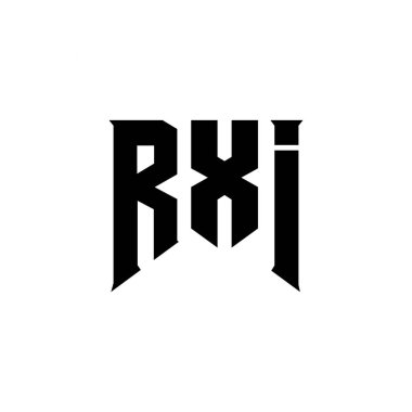 Teknoloji şirketi için RXI harf logosu tasarımı. RXI logo tasarımı siyah ve beyaz renk kombinasyonu. RXI logosu, RXI vektörü, RXI tasarımı, RXI simgesi, RXI alfabesi. RXI tipografi logosu tasarımı
