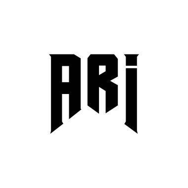 Teknoloji şirketi için ARI mektup logosu tasarımı. ARI logo tasarımı siyah ve beyaz renk kombinasyonu. ARI logosu, ARI vektörü, ARI tasarımı, ARI simgesi, ARI alfabesi. ARI tipografi logosu tasarımı.