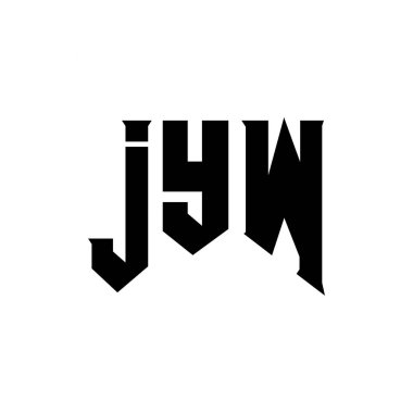 Teknoloji şirketi için JYW mektup logosu tasarımı. JYW logo tasarımı siyah beyaz renk kombinasyonu. JYW logosu, JYW vektörü, JYW tasarımı, JYW simgesi, JYW alfabesi. JYW tipografi logosu tasarımı