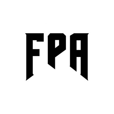 Teknoloji şirketi için FPA mektup logosu tasarımı. FPA logo tasarımı siyah ve beyaz renk kombinasyonu. FPA logosu, FPA vektörü, FPA tasarımı, FPA simgesi, FPA alfabesi. FPA tipografi logosu tasarımı