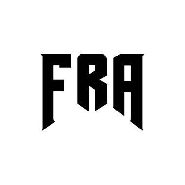 Teknoloji şirketi için FRA mektup logosu tasarımı. FRA logo tasarımı siyah-beyaz renk kombinasyonu. FRA logosu, FRA vektörü, FRA tasarımı, FRA simgesi, FRA alfabesi. FRA tipografi logosu tasarımı