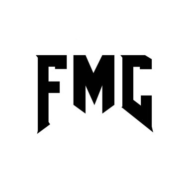 Teknoloji şirketi için FMC mektup logosu tasarımı. FMC logo tasarımı siyah ve beyaz renk kombinasyonu. FMC logosu, FMC vektörü, FMC tasarımı, FMC simgesi, FMC alfabesi. FMC tipografi logosu tasarımı