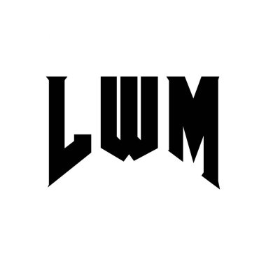 Teknoloji şirketi için LWM mektup logosu tasarımı. LWM logo tasarımı siyah ve beyaz renk kombinasyonu. LWM logosu, LWM vektörü, LWM tasarımı, LWM simgesi, LWM alfabesi. LWM tipografi logosu tasarımı