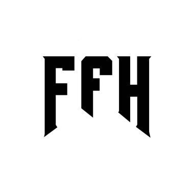 Teknoloji şirketi için FFH mektup logosu tasarımı. FFH logosu siyah ve beyaz renk kombinasyonu tasarladı. FFH logosu, FFH vektörü, FFH dizaynı, FFH simgesi, FFH alfabesi. FFH tipografi logosu tasarımı