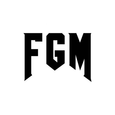 Teknoloji şirketi için FGM mektup logosu tasarımı. FGM logo tasarımı siyah ve beyaz renk kombinasyonu. FGM logosu, FGM vektörü, FGM tasarımı, FGM simgesi, FGM alfabesi. FGM tipografi logosu tasarımı
