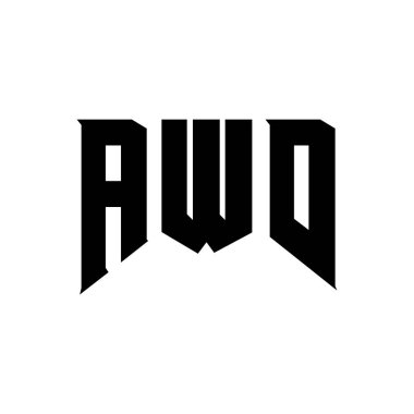 Teknoloji şirketi için AWD mektup logosu tasarımı. AWD logo tasarımı siyah ve beyaz renk kombinasyonu. AWD logosu, AWD vektörü, AWD tasarımı, AWD simgesi, AWD alfabesi. AWD tipografi logosu tasarımı.