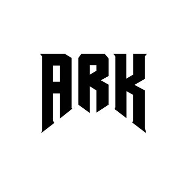 Teknoloji şirketi için ARK mektup logosu tasarımı. ARK logo tasarımı siyah ve beyaz renk kombinasyonu. ARK logosu, ARK vektörü, ARK tasarımı, ARK simgesi, ARK alfabesi. ARK tipografi logosu tasarımı.