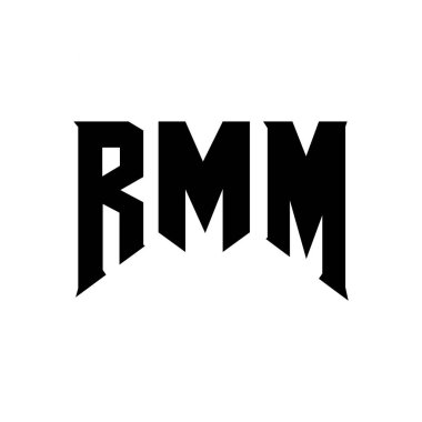 Teknoloji şirketi için RMM mektup logosu tasarımı. RMM logo tasarımı siyah ve beyaz renk kombinasyonu. RMM logosu, RMM vektörü, RMM tasarımı, RMM simgesi, RMM alfabesi. RMM tipografi logosu tasarımı