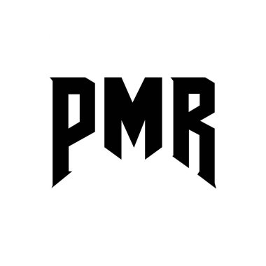 Teknoloji şirketi için PMR harf logosu tasarımı. PMR logo tasarımı siyah ve beyaz renk kombinasyonu. PMR logosu, PMR vektörü, PMR tasarımı, PMR simgesi, PMR alfabesi. PMR tipografi logosu tasarımı