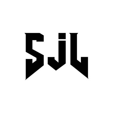 Teknoloji şirketi için SJL mektup logosu tasarımı. SJL logo tasarımı siyah ve beyaz renk kombinasyonu. SJL logosu, SJL vektörü, SJL tasarımı, SJL simgesi, SJL alfabesi. SJL tipografi logosu tasarımı