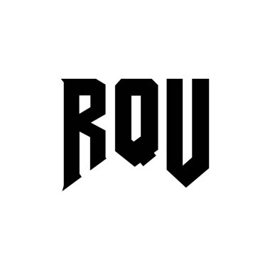 Teknoloji şirketi için RQU harf logosu tasarımı. RQU logo tasarımı siyah-beyaz renk kombinasyonu. RQU logosu, RQU vektörü, RQU tasarımı, RQU simgesi, RQU alfabesi. RQU tipografi logosu tasarımı
